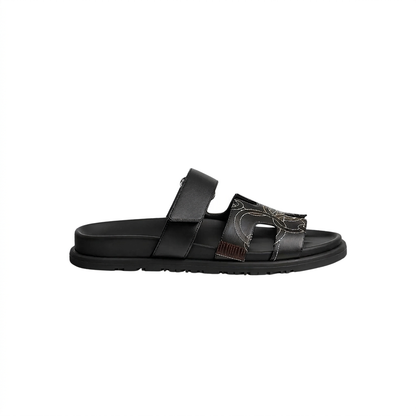 Chypre Sandal in Panoplie Equestre Embroidered Calfskin Women