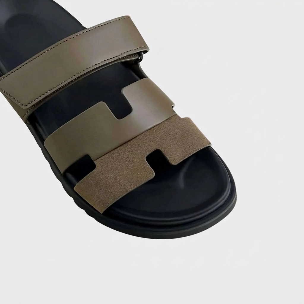 Chypre Sandal Calfskin and Suede Goatskin Men